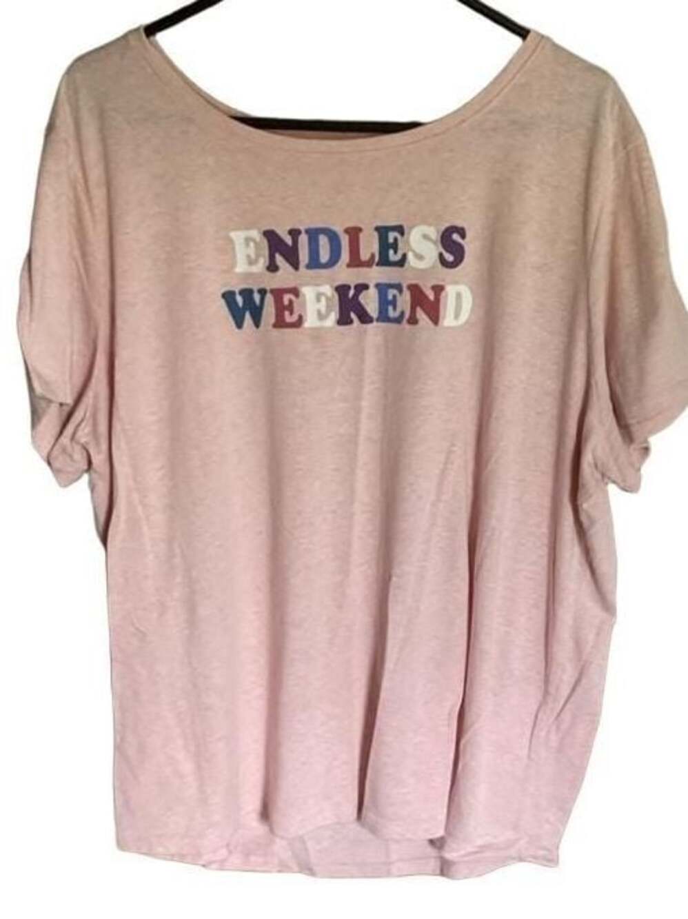 Lane Bryant Endless Weekend Blush Pink Graphic Tee Shirt 22/24